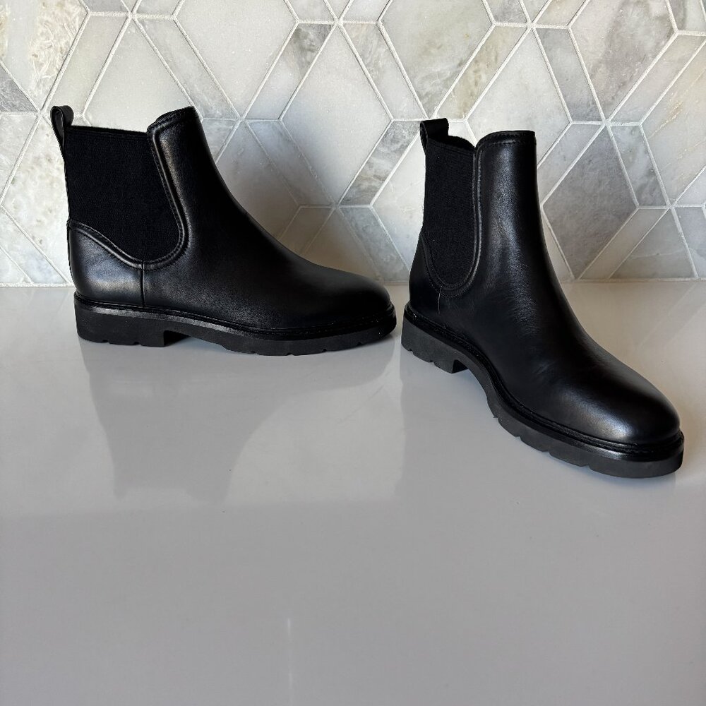 Vince Size 7.5M Black Wool Pull On Ankle Boot Rue Chelsea Boot Ankle Bootie - Picture 4 of 12